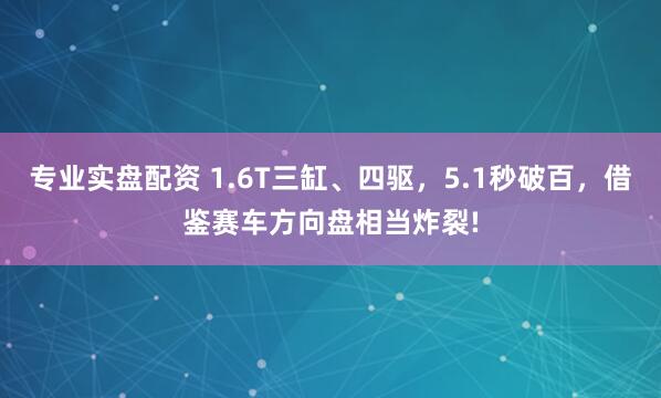 专业实盘配资 1.6T三缸、四驱，5.1秒破百，借鉴赛车方向盘相当炸裂!